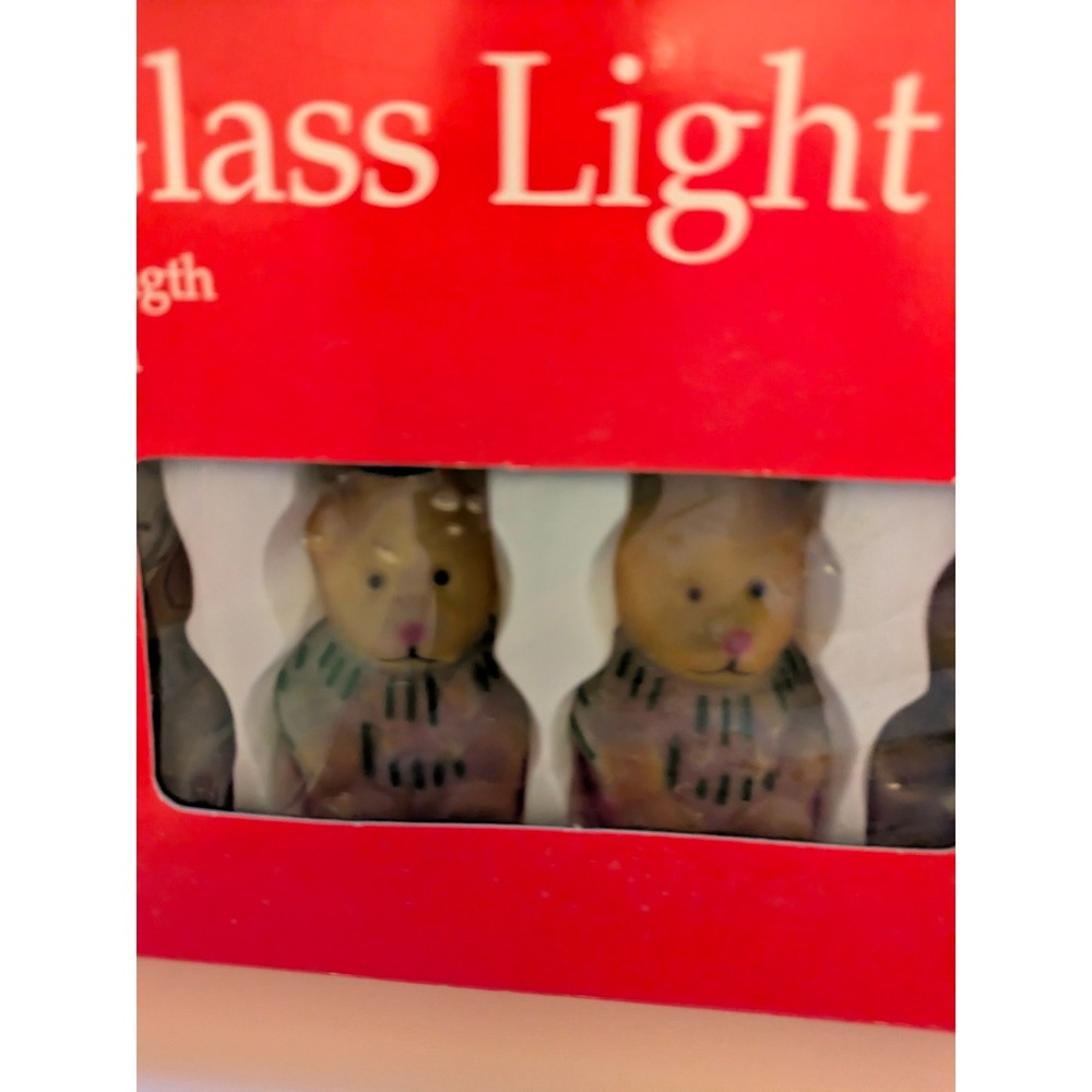 Teddy Bear 10 Glass Indoor Light Set - Holiday Time Indoor String Lights - Picture 2 of 4